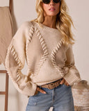 Chai Reverie Raised Stitch Knit Sweater