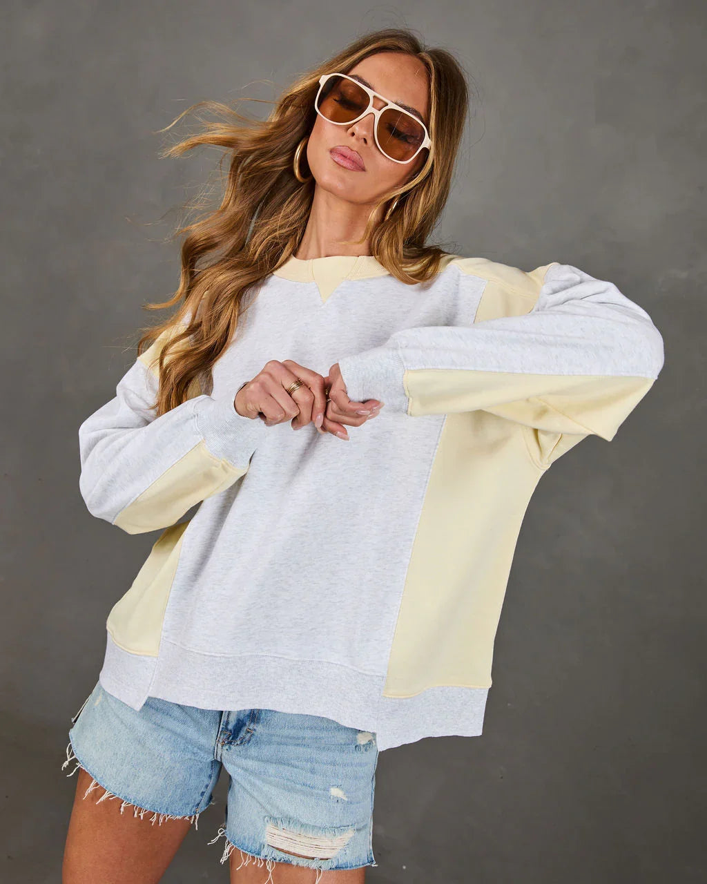Quiet Desire Color Block Sweatshirt