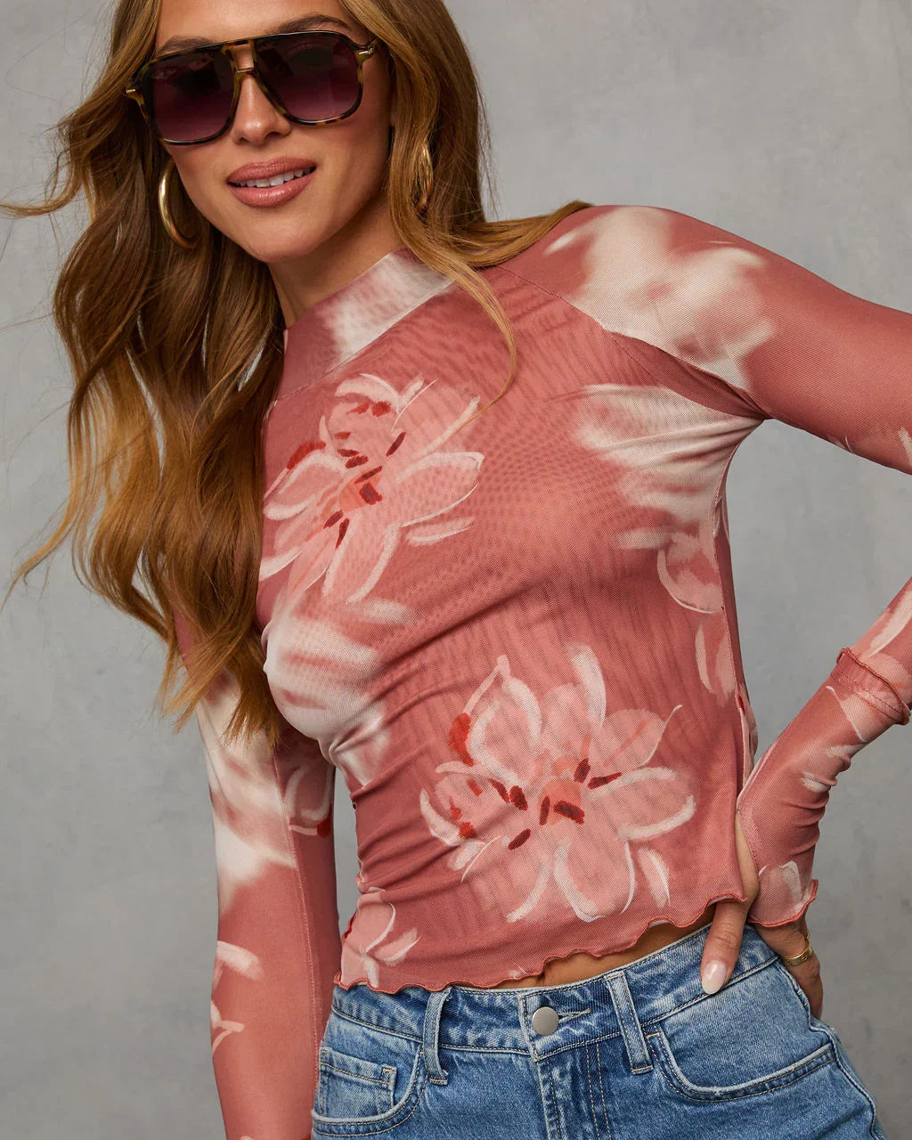 Emelie Mesh Floral Top