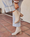 City Strut Platform Faux Leather Booties