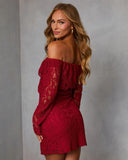 Emberlee Off The Shoulder Lace Mini Dress