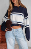 Too Cool For You Oversized Long Sleeve Tee Navy