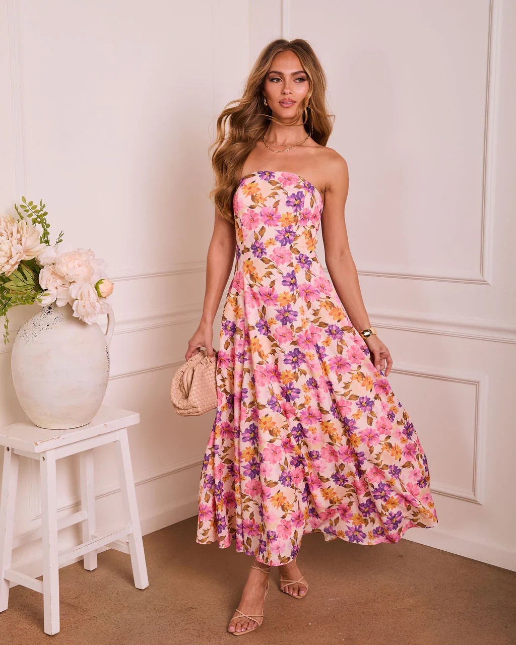 Floral Daydream Floral Strapless Maxi Dress