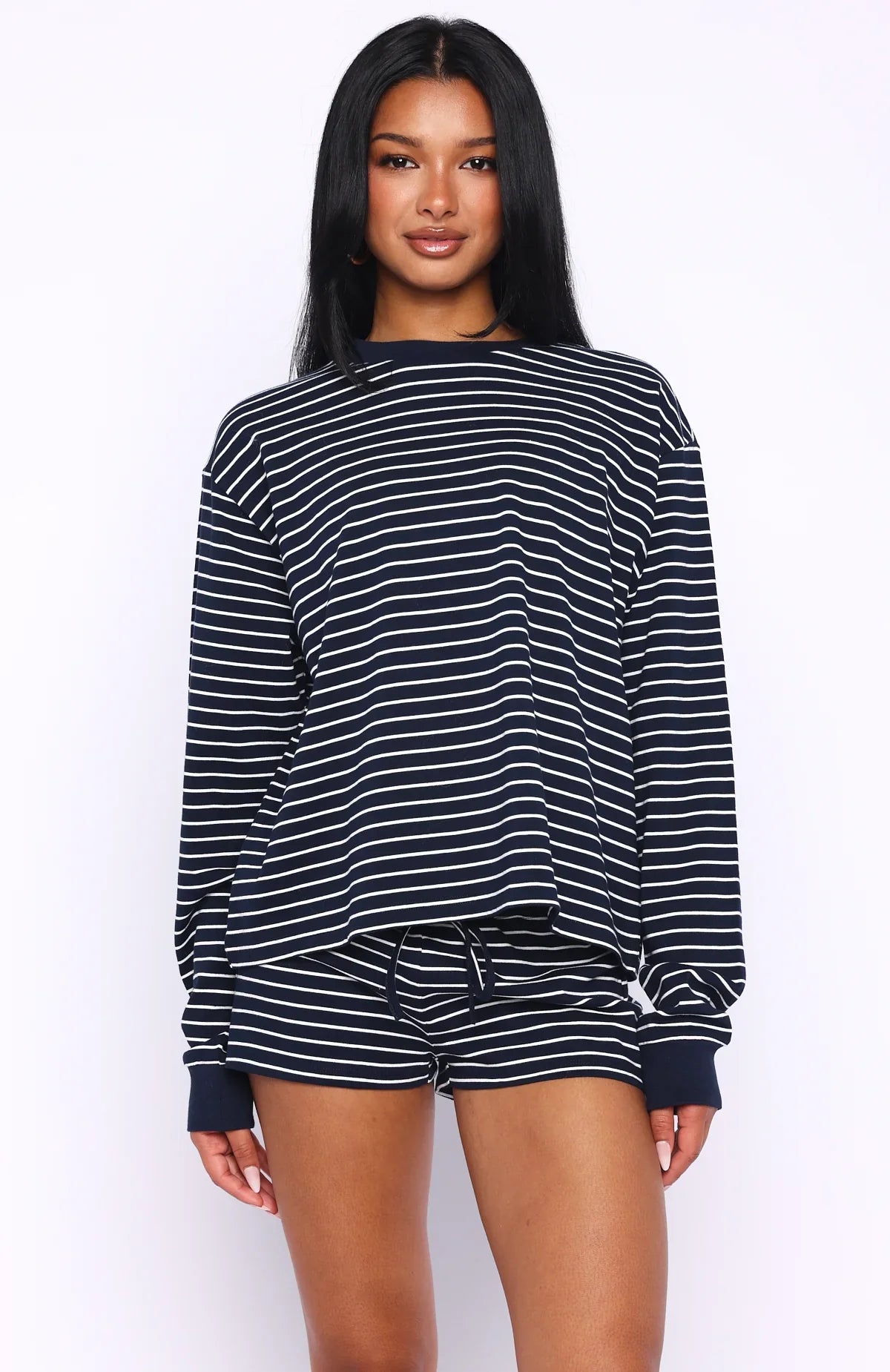 Touchdown Long Sleeve Tee Navy Stripe