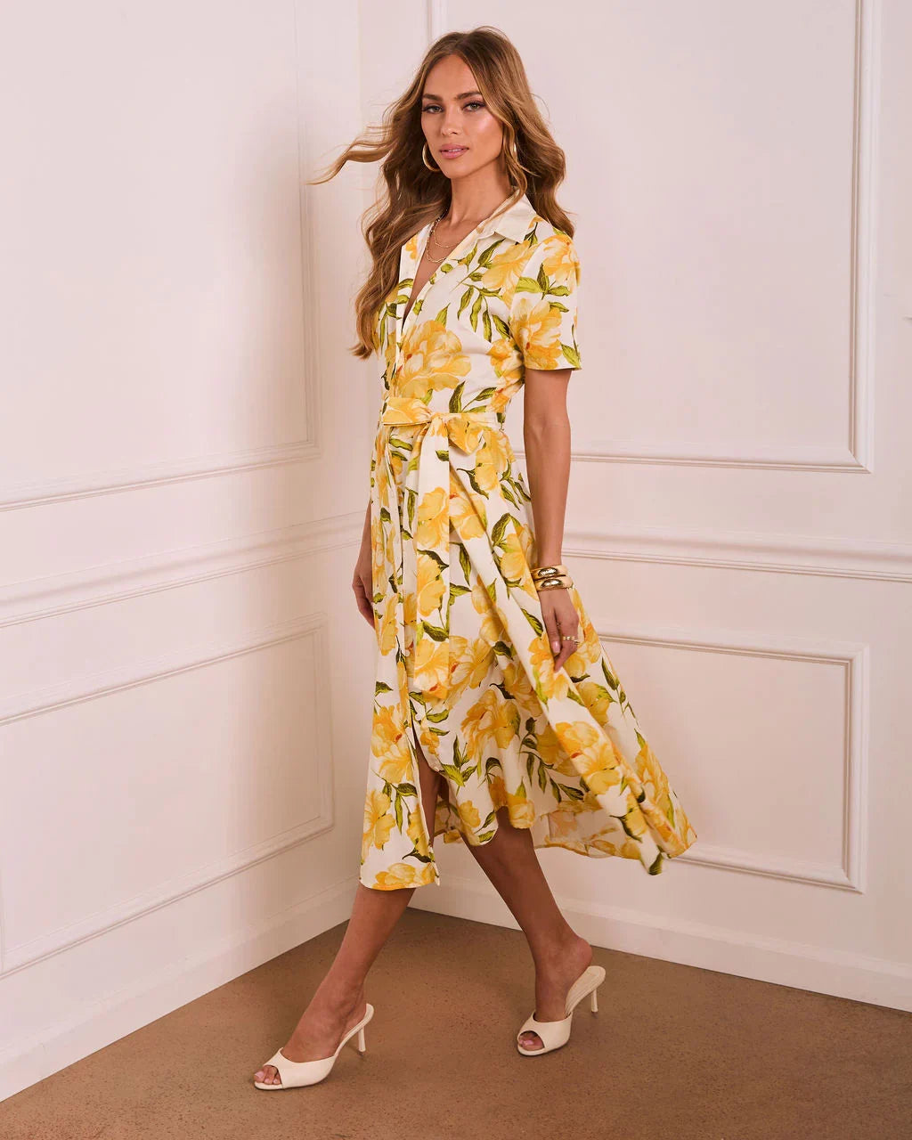 Forward in Florals Floral Midi Shirt Dress