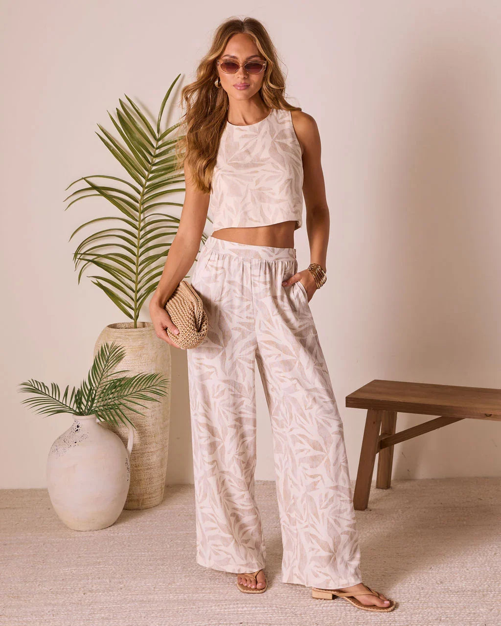 Summit Socialite Abstract Back Tie Top