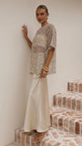 Zinnia Oversized Sequins Tee Beige
