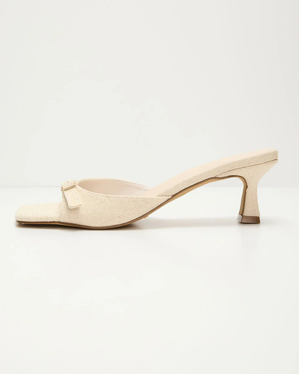 Ivy House Buckled Linen Kitten Heel