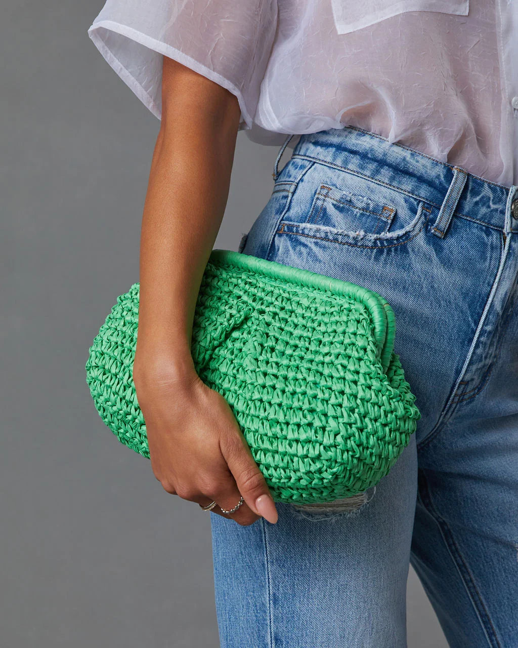 Poolside Straw Pouch Clutch