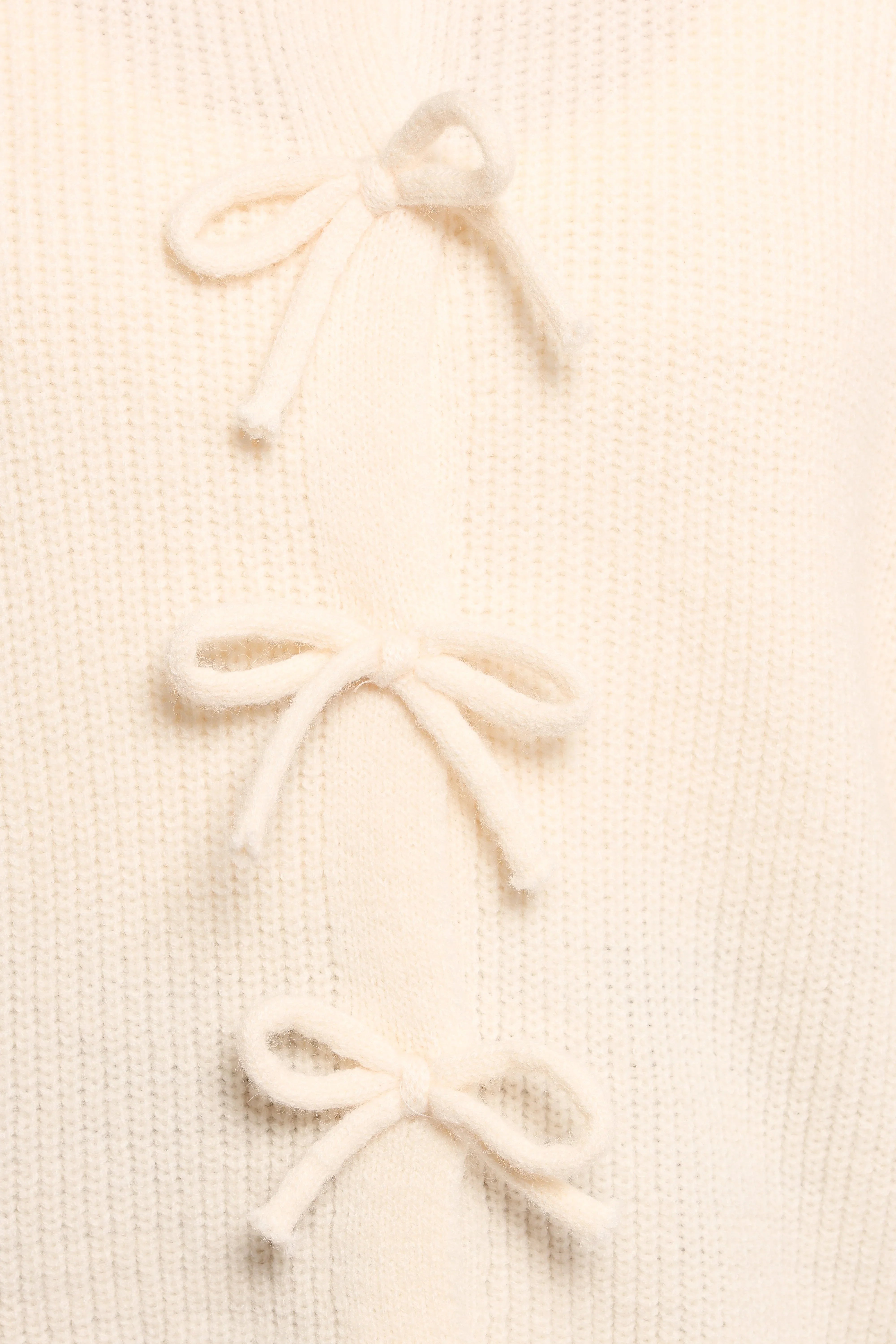 Wilde Bow Front Cardigan Off White