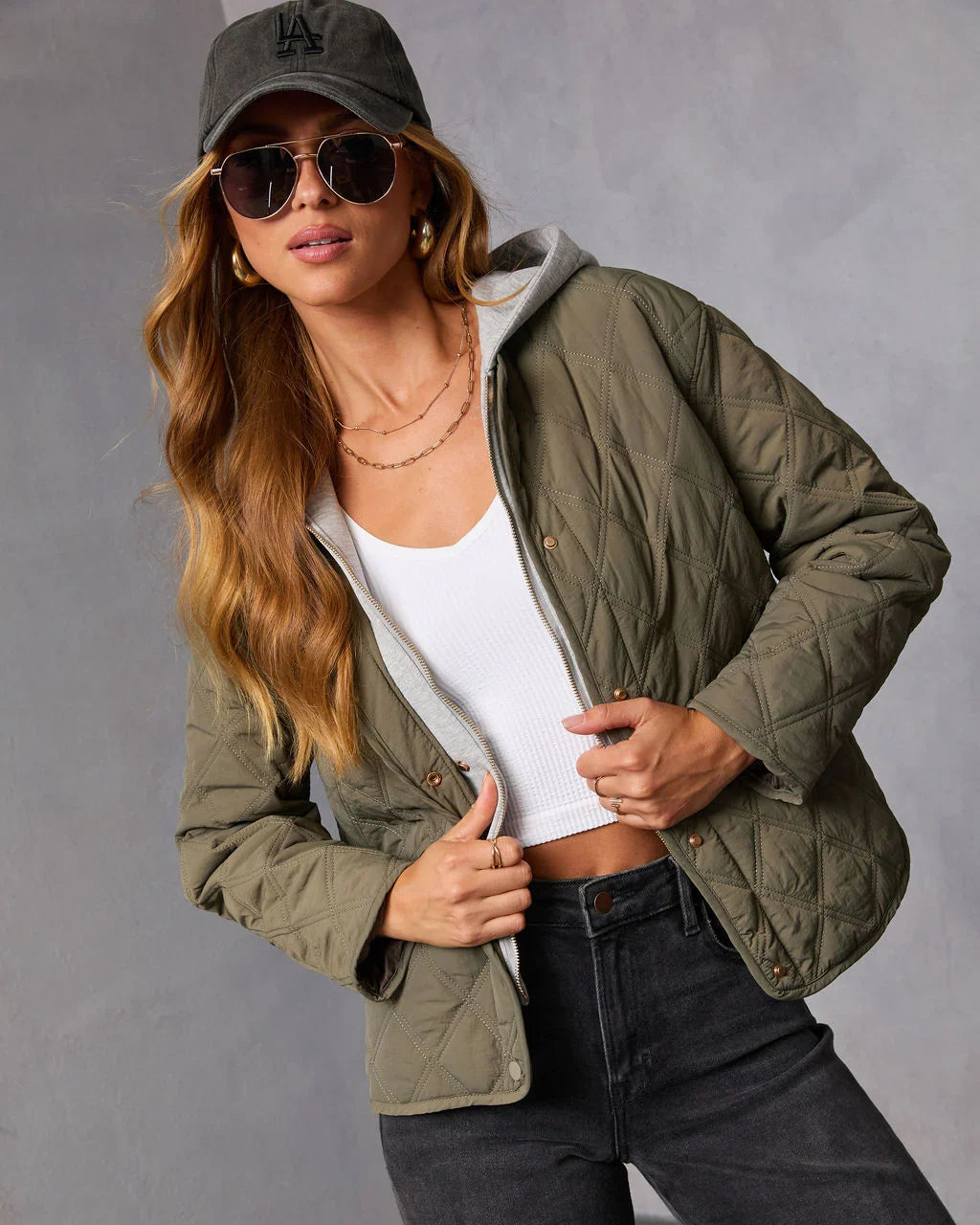 Cozycore Quilted Hooded Twofer Jacket