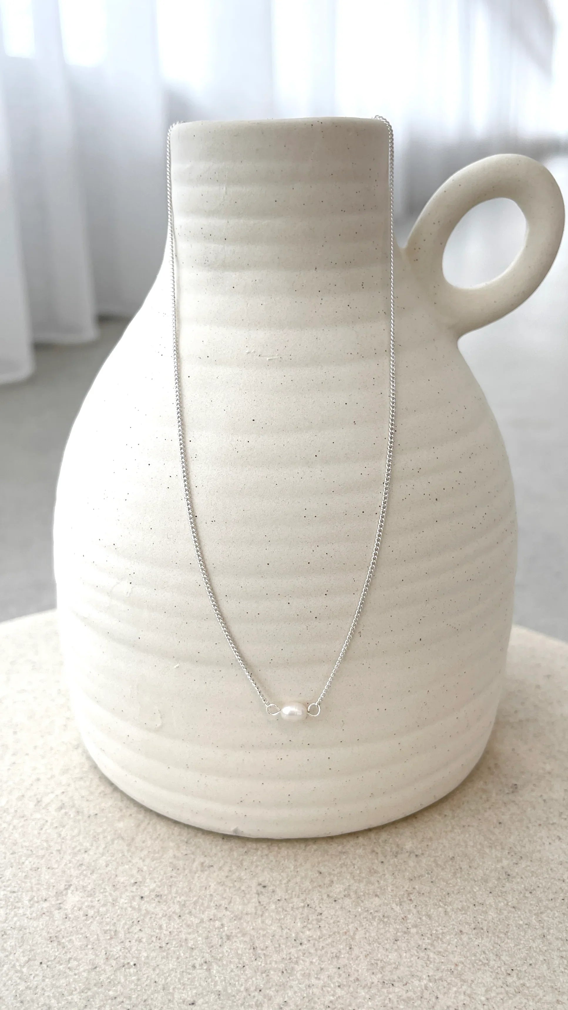Kimmy Necklace Silver Pearl
