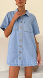 Rayna Denim Mini Dress Light Denim