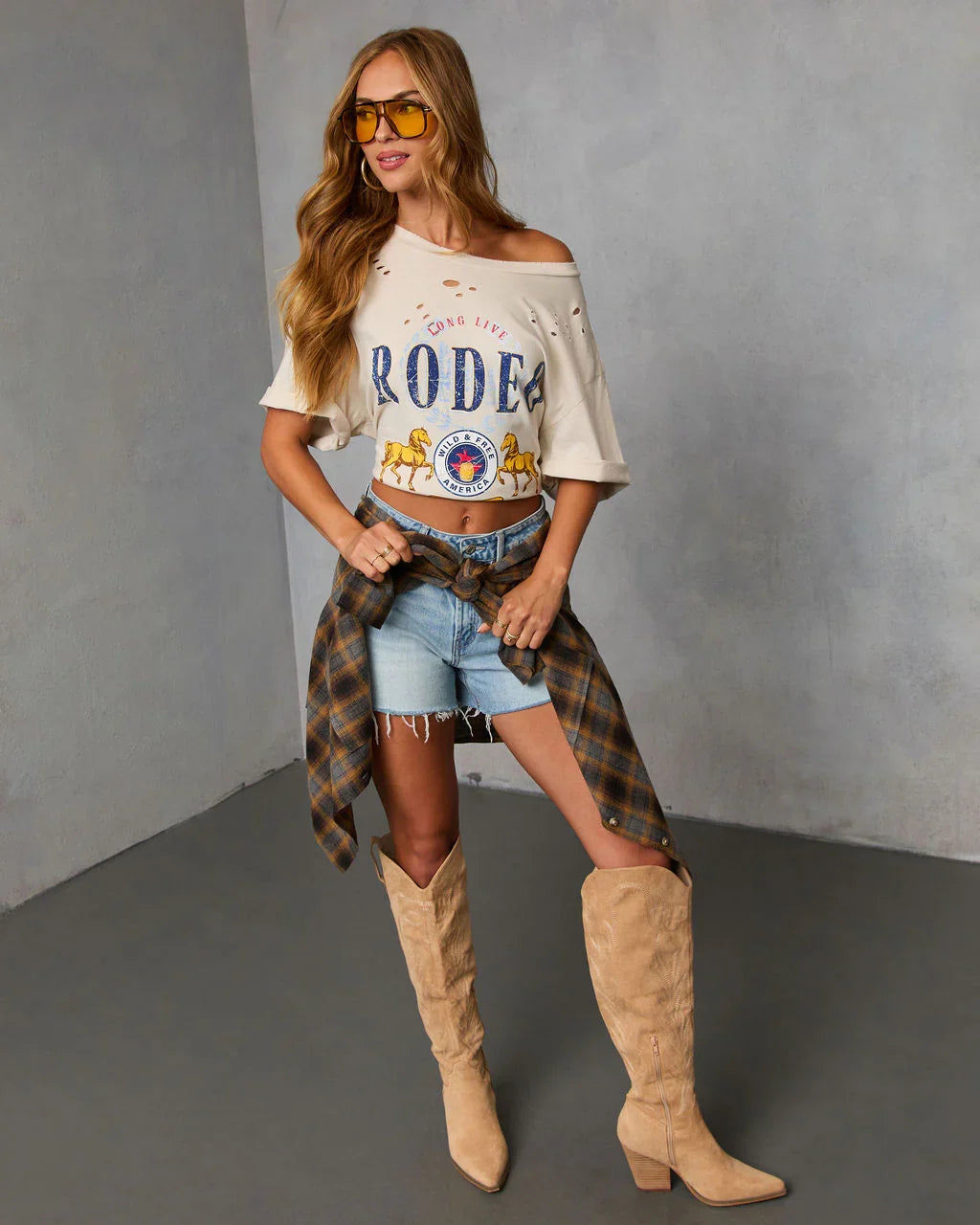 Long Live Rodeo Distressed Oversized Graphic Tee