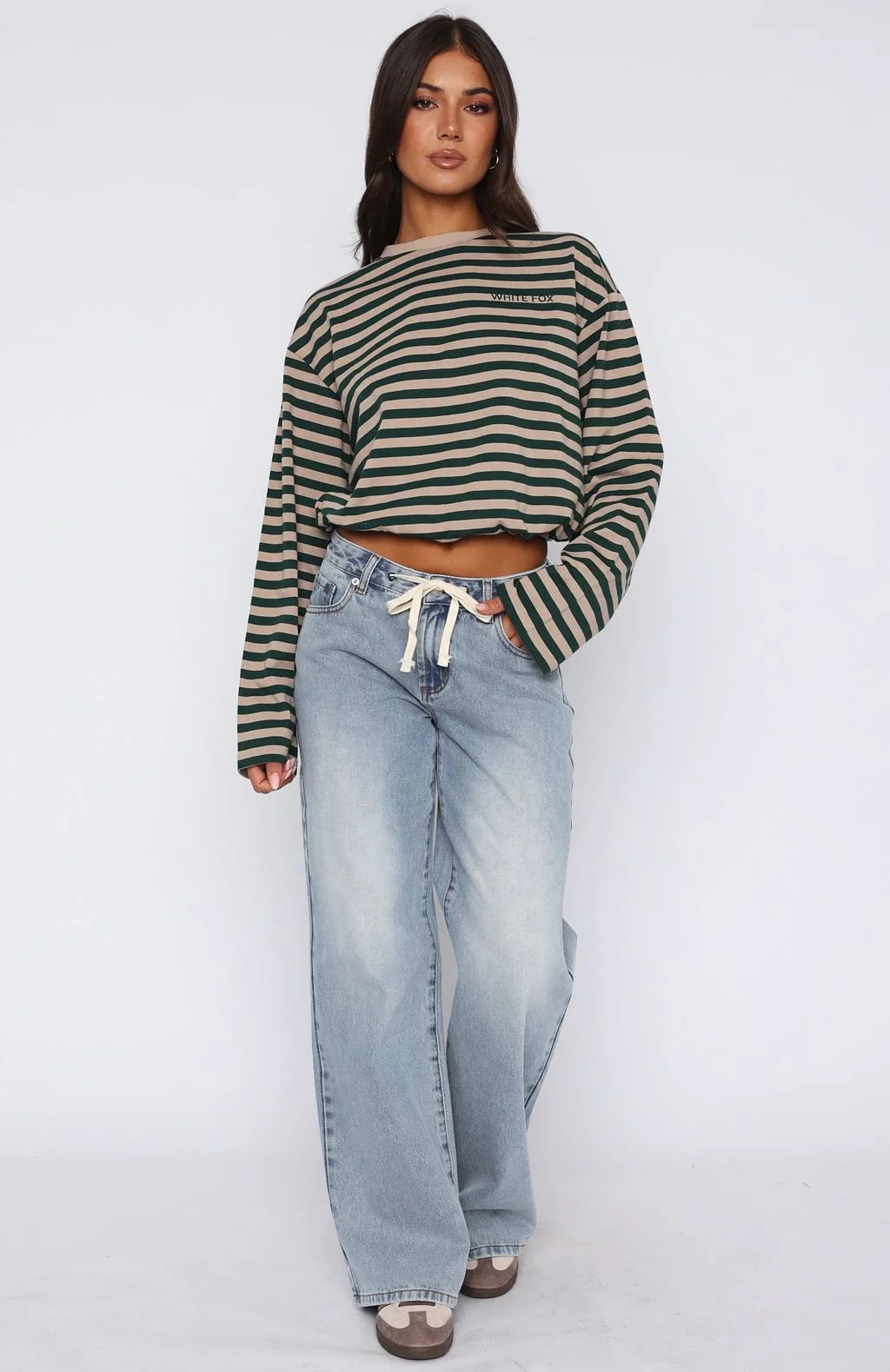 Kendall Mid Rise Wide Leg Jeans Light Blue