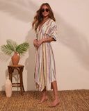 At Beachside Flowy Linen Midi Dress