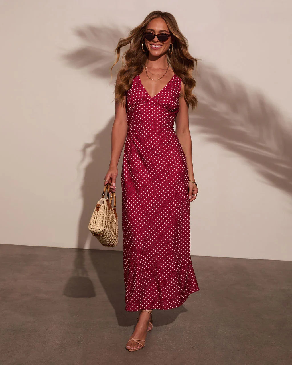 Cherry Moon Polka Dot Maxi Dress
