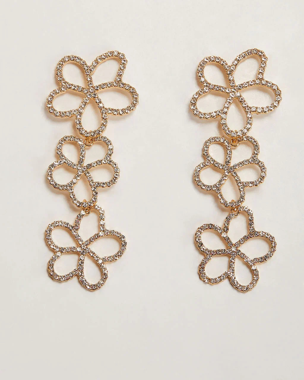 Flower Drop 18k Gold Plated Earrings
