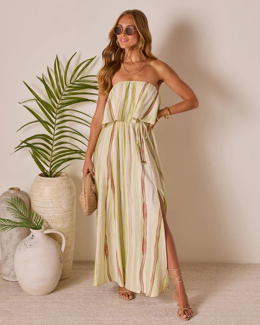 Meila Waist Tie Maxi Dress