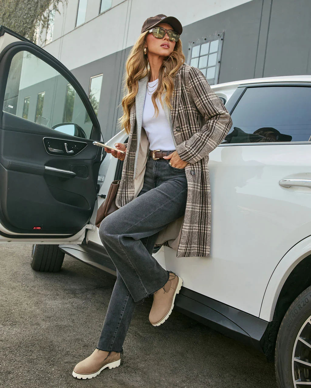 Maplewood Plaid Twofer Hoodie Coat