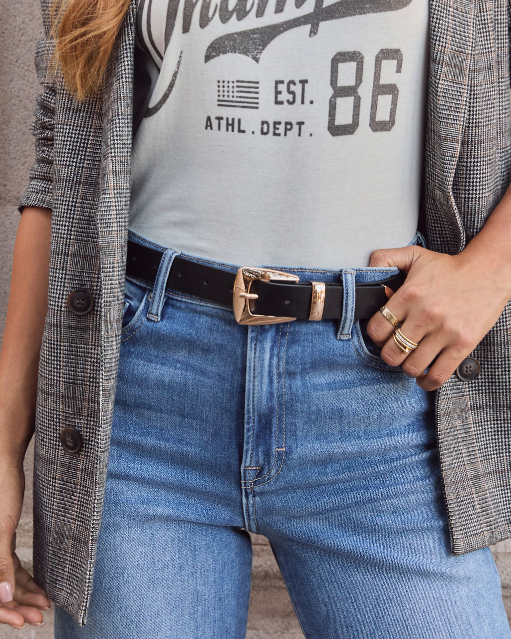 Lessette Leather Metal Buckle Belt