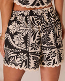 Zenya Abstract Scallop Trim Shorts