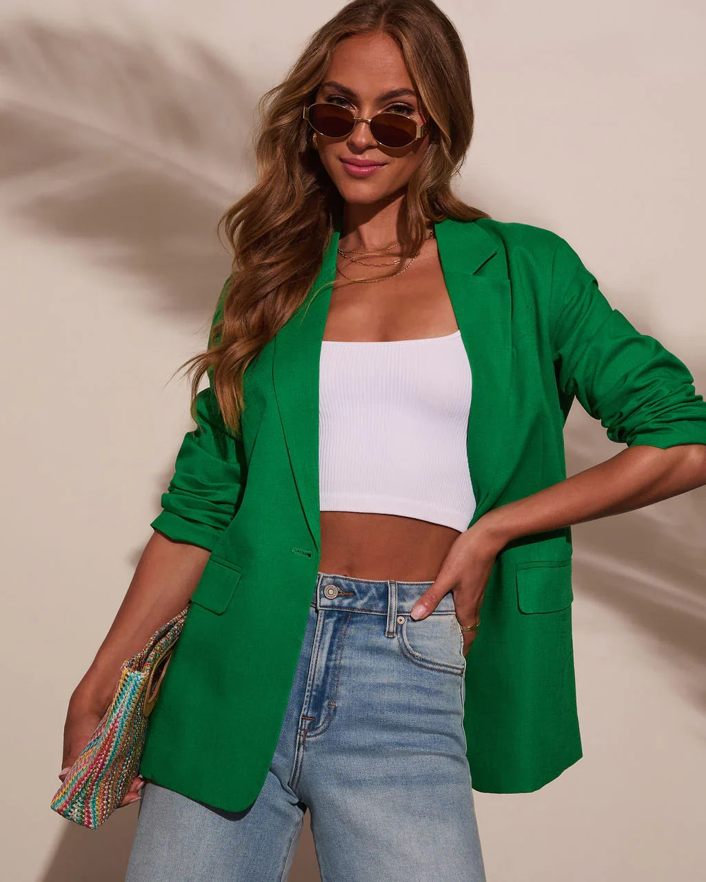 Away Message Oversized Linen Blazer