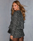 Esteri Geometric Velvet Trim Jacket
