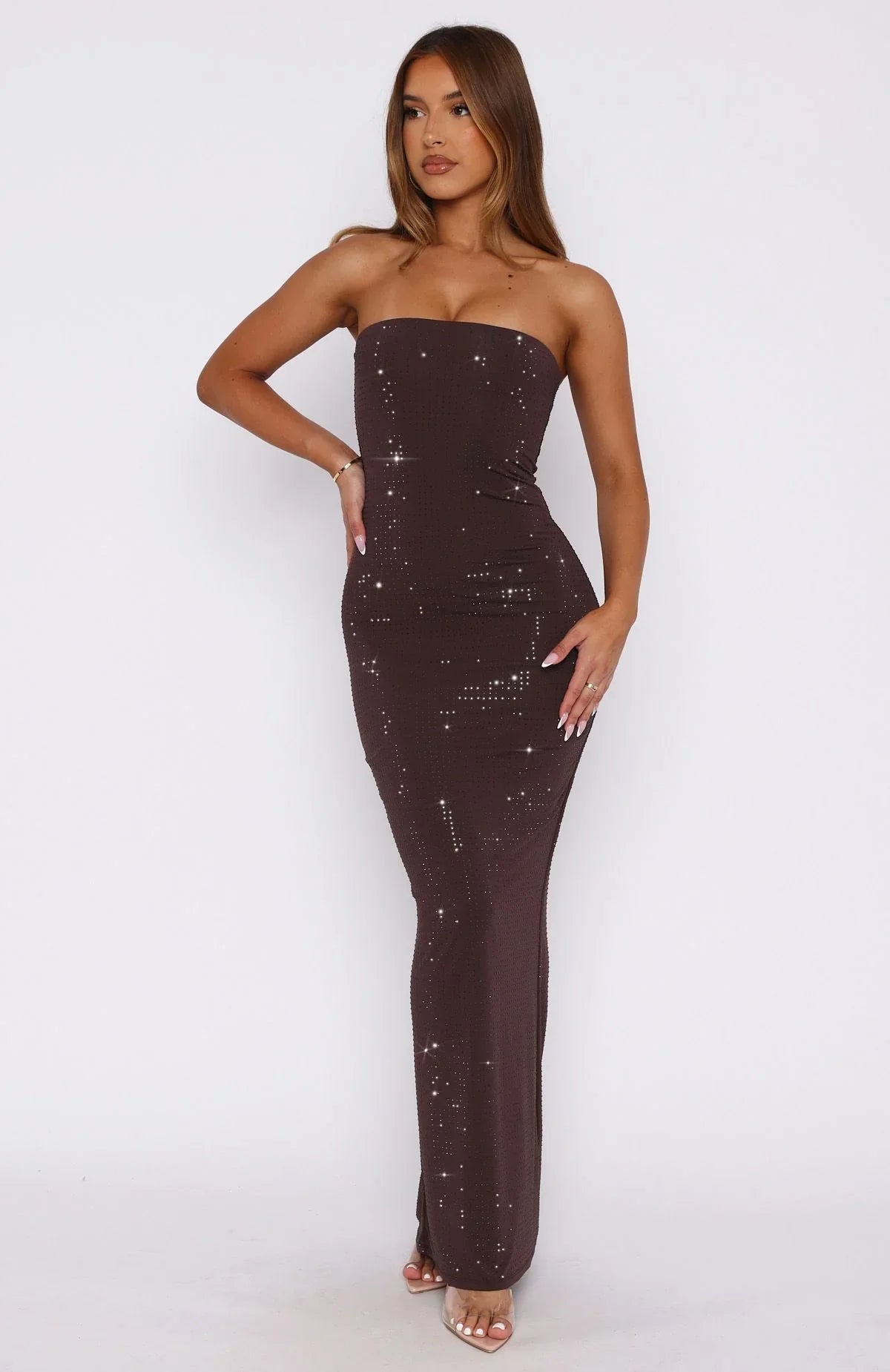 Platinum Maxi Dress Chocolate