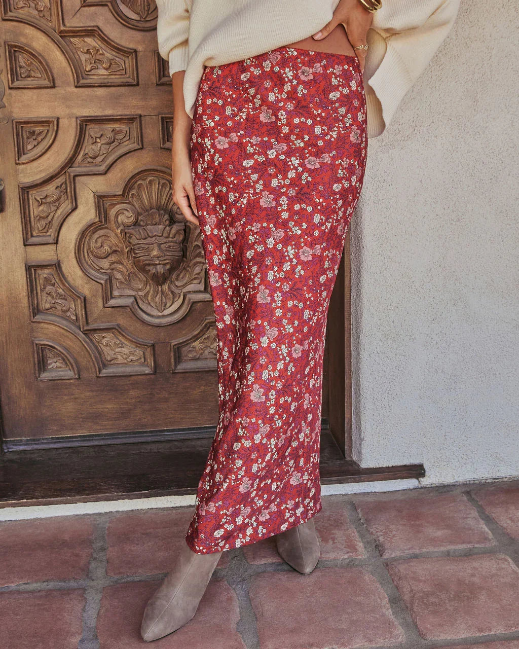 Warm Fade Printed Maxi Skirt