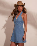 Dune Mirage Denim Halter Mini Dress