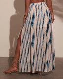 Haidee Watercolor Striped Maxi Skirt