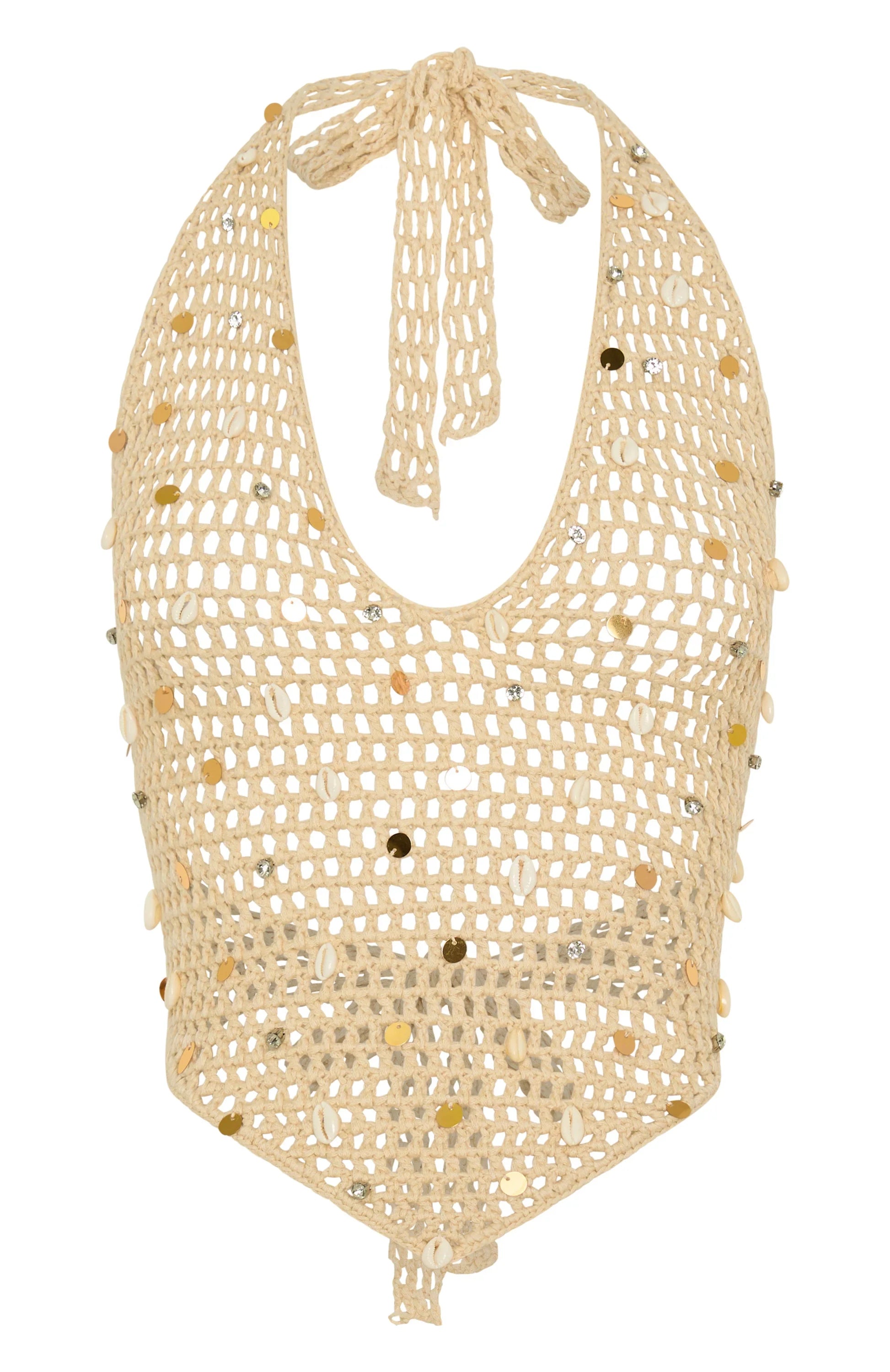 Dance With You Crochet Top Sand
