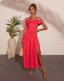 Sol Haze Ruffle Off The Shoulder Maxi Dress