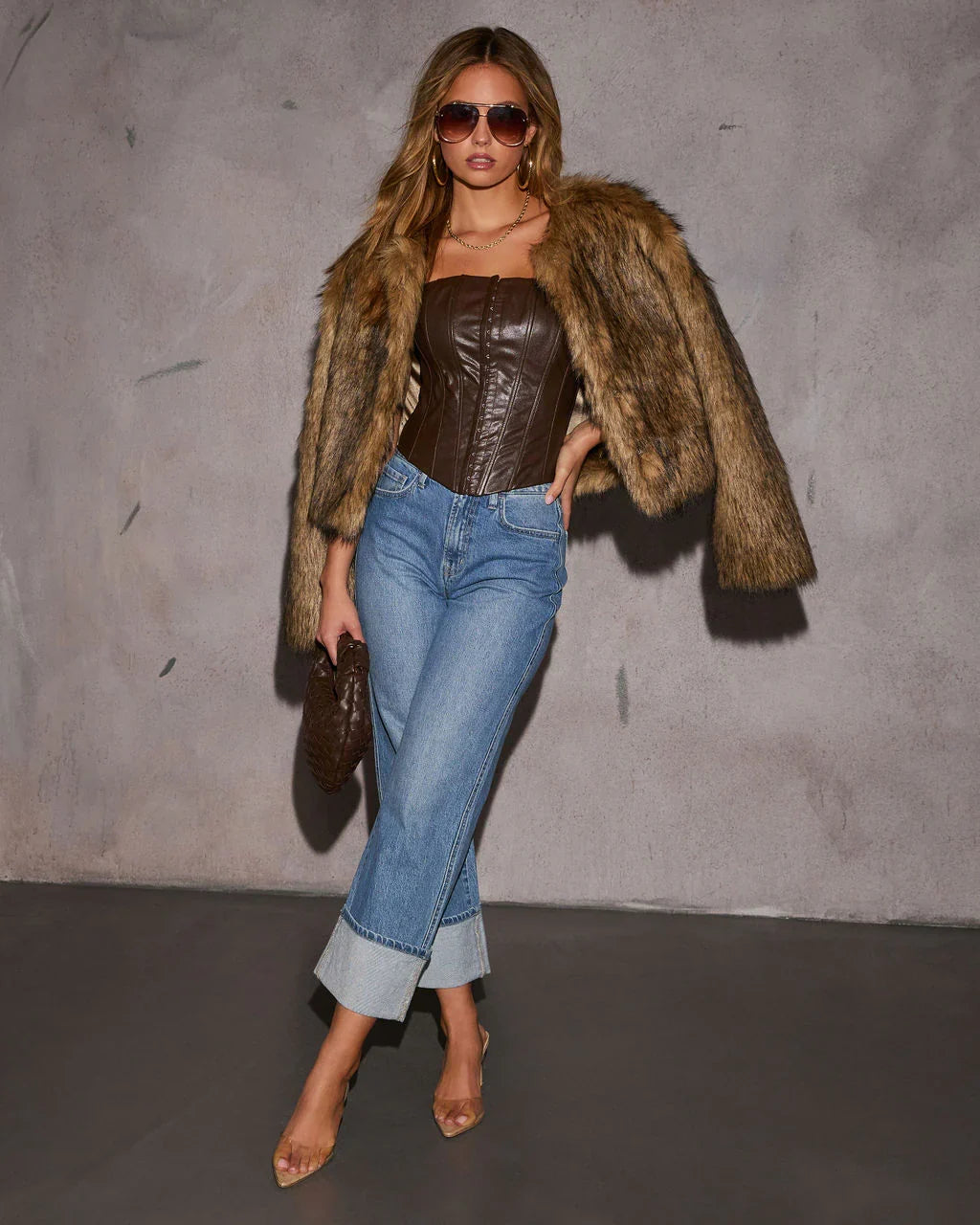 Modern Muse Strapless Leather Top