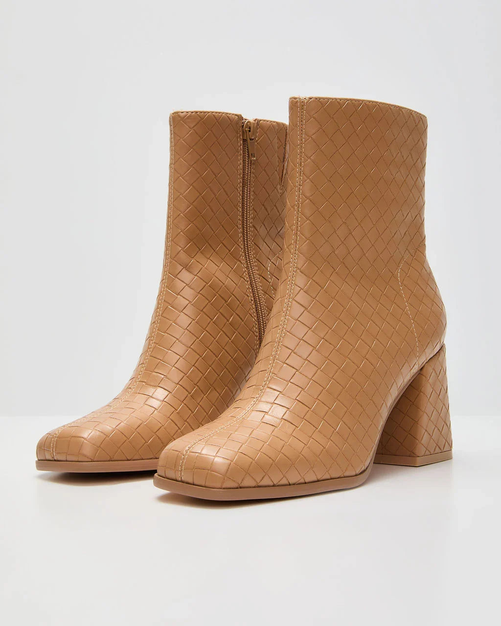 Chanie Woven Vegan Leather Booties