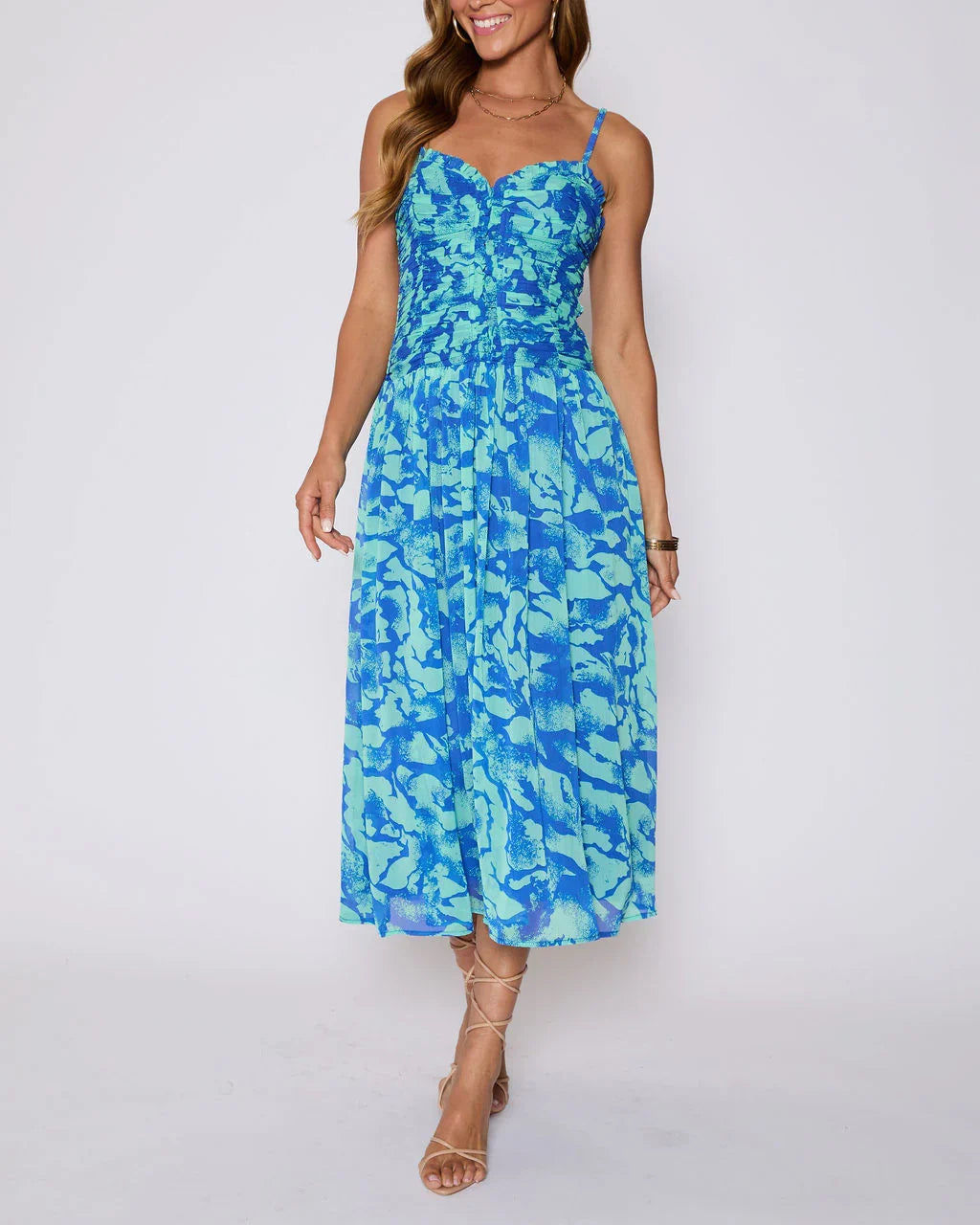 Esperanza Ruched Floral Maxi Dress