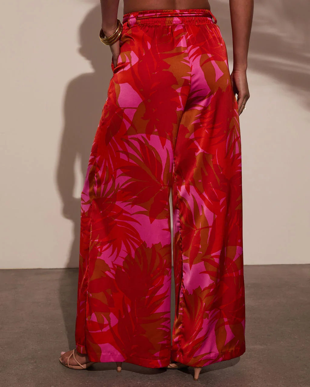 Sunset Sangria Tropical Wide Leg Pants