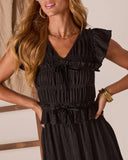 Amber Haze Peplum Midi Dress