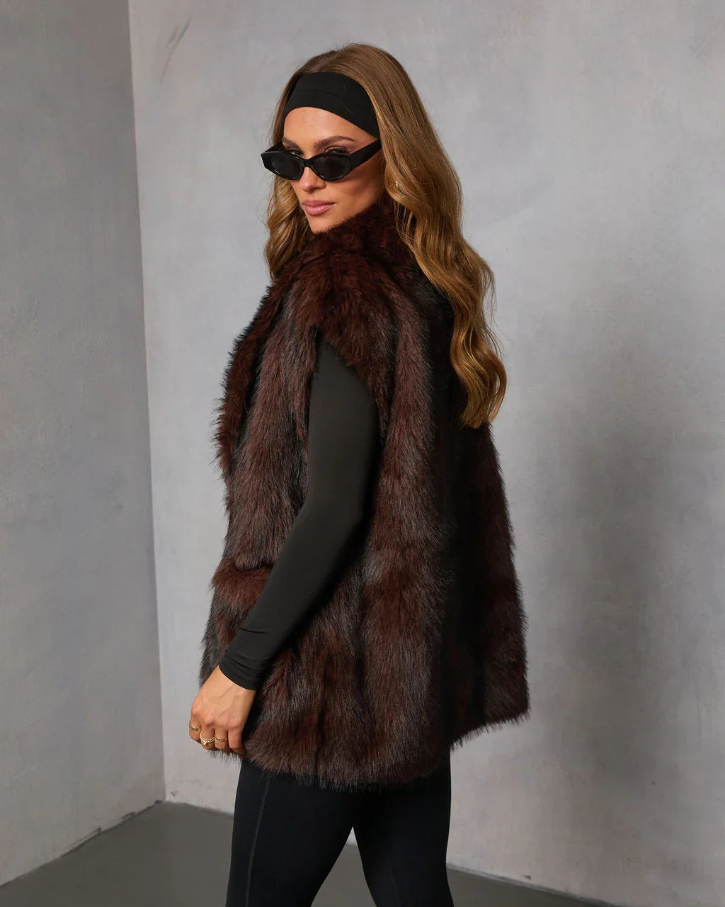 Frosted Berry Faux Fur Vest