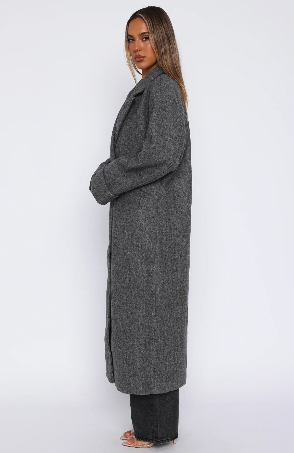Winter Holiday Oversized Coat Charcoal