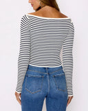 Merci Striped Off The Shoulder Top