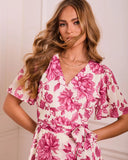 Eternal Bloom Floral Wrap Midi Dress