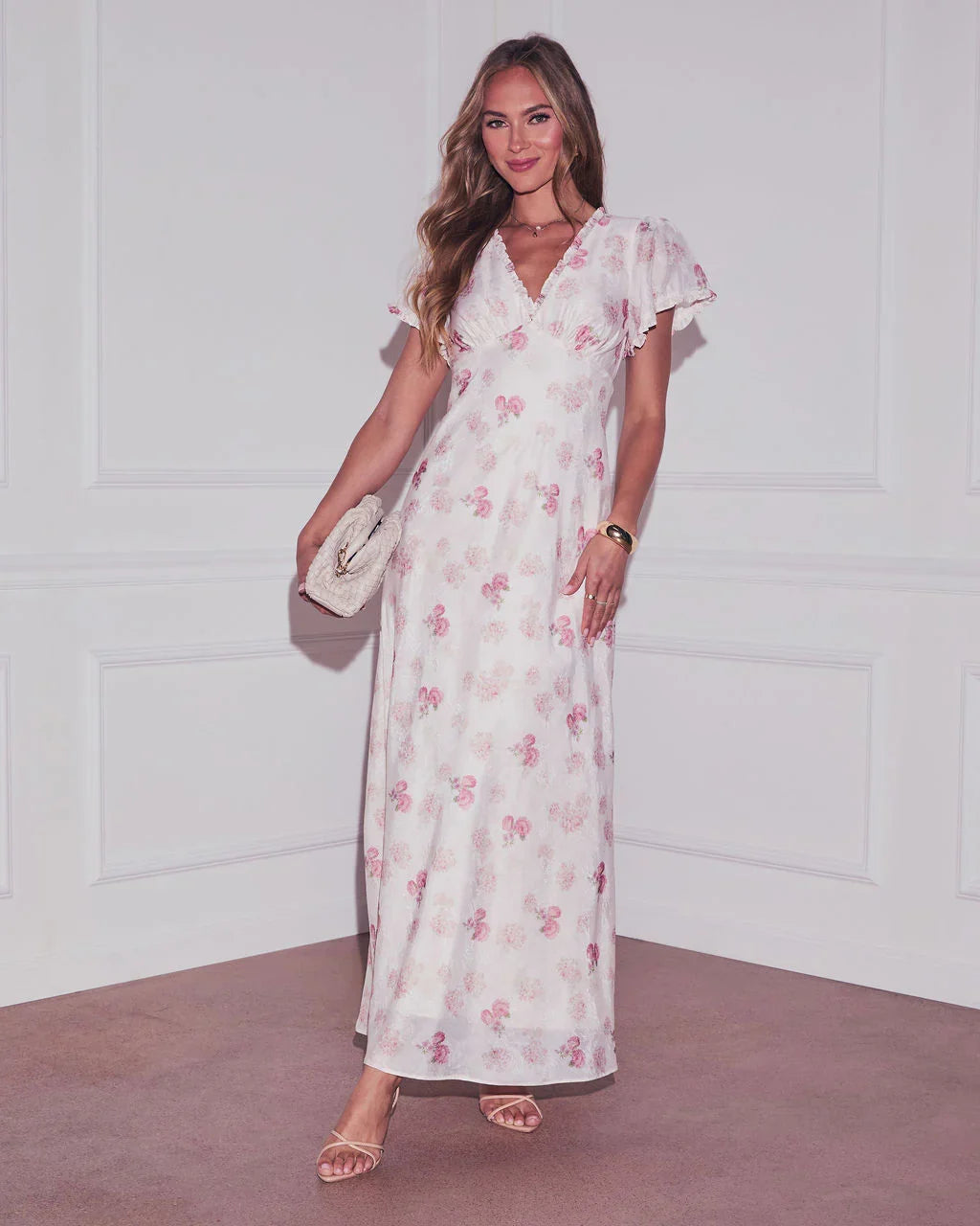Lorrie Floral Jacquard Maxi Dress