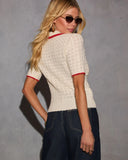 Quiet Luxe Knit Contrast Trim Sweater