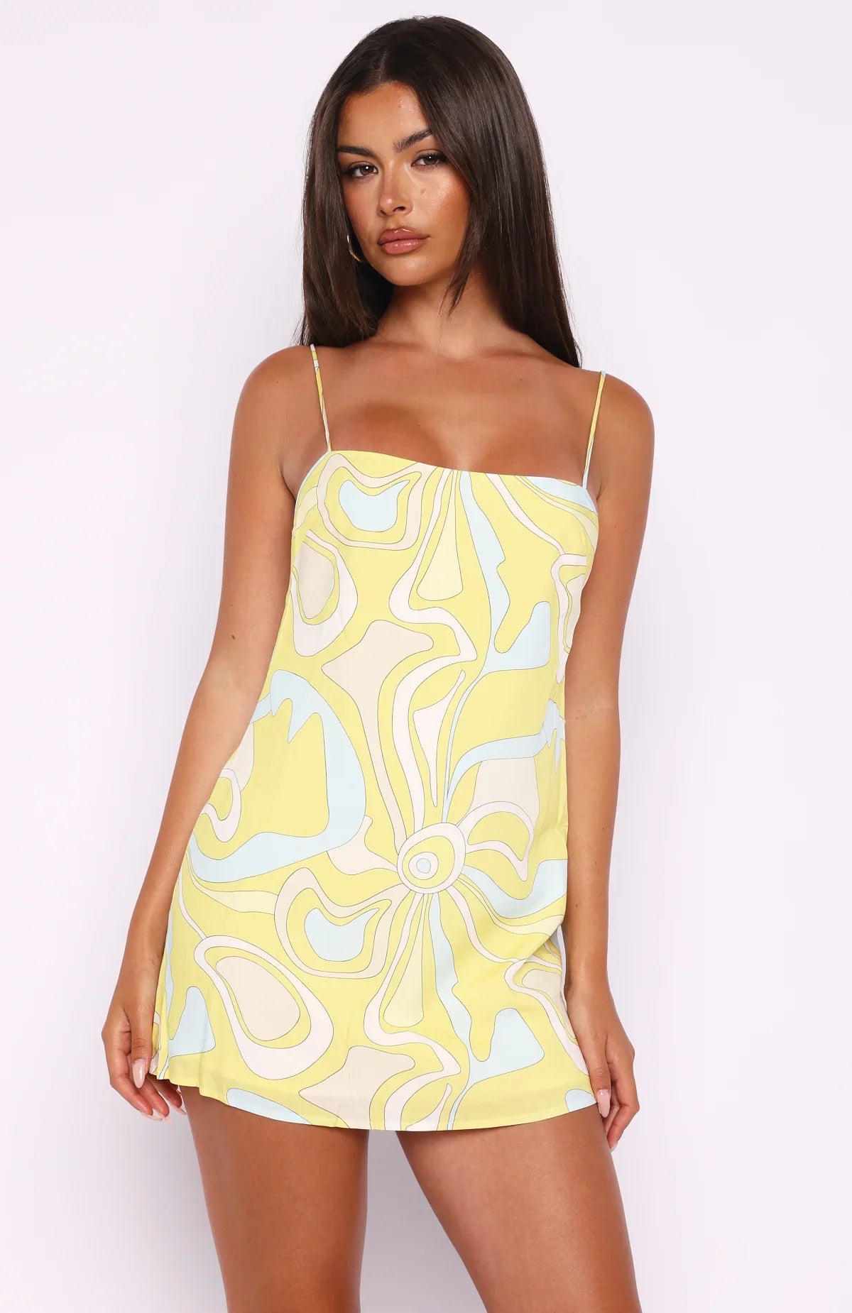 Never Lost Cami Shift Mini Dress Lemontini Fizz
