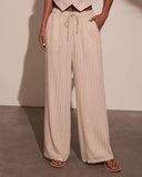 Hazel Pinstripe Wide Leg Pants