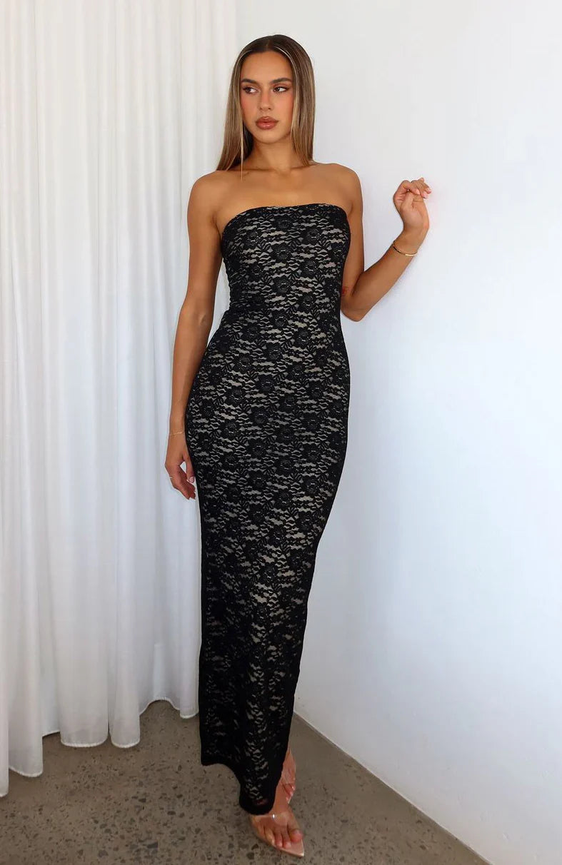 Mad Love Strapless Maxi Dress Black