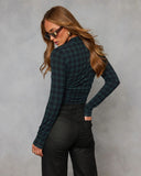 Highland Grove Plaid Mock Neck Top