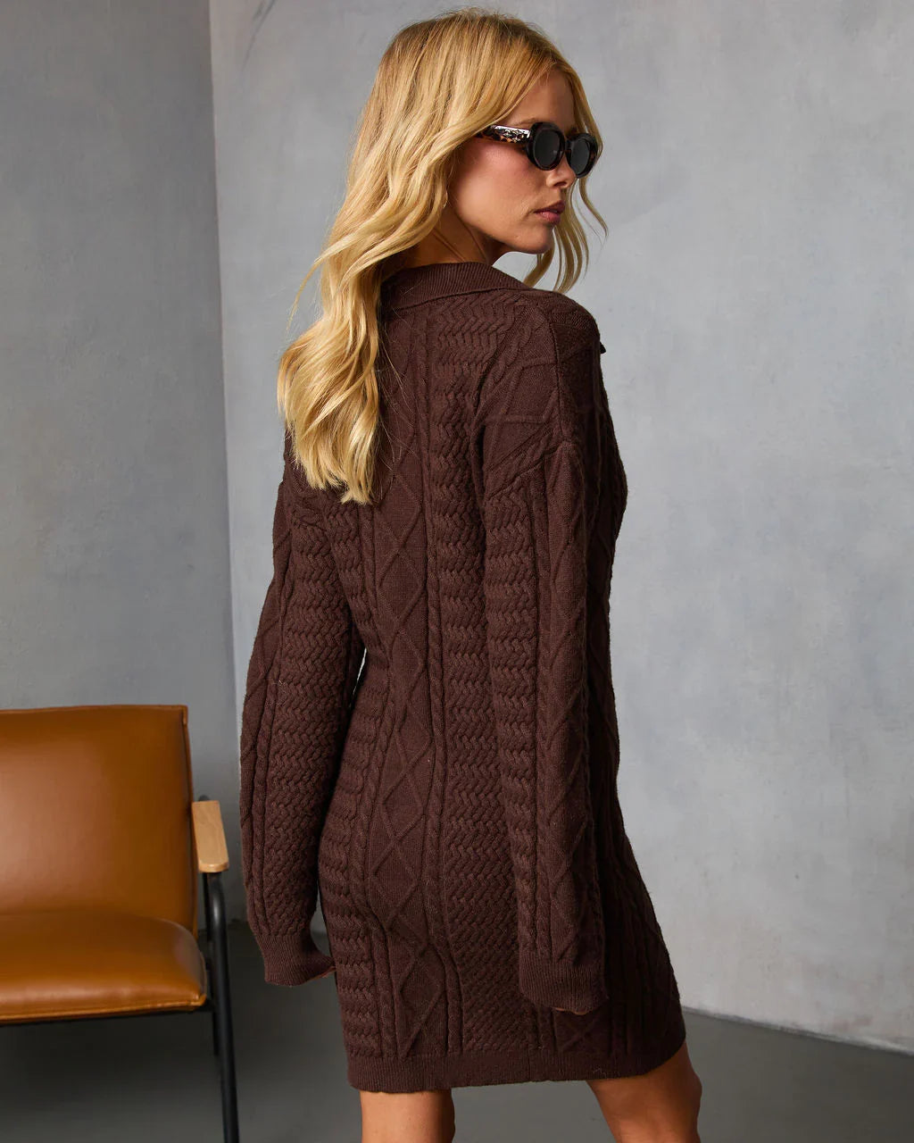 Sorie Cable Knit Mini Dress